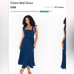 How Me Your Mumu Claire Midi Dress in Rich Navy